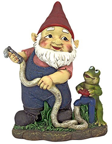 Gartenzwerg-Statue - Feuerwehrmann Franz und sein Frosch-Feuerwehr-Gartenzwerg - Rasenzwerg