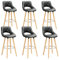 WOLTU Tabouret Bar, Lot de 6, Chaise Haute Bar, Tabouret Haut avec Dossier et Repose-Pieds, Cadre en Bois, Siège en Similicuir, Noir, BH111sz-6
