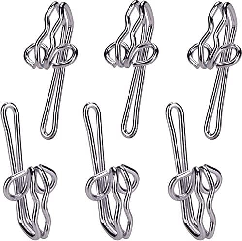 H&S Hochwertige Gardinenhaken aus Metall - 100 Haken - Stabile Edelstahl Vorhanghaken für Gardinenringe - Metallvorhanghaken Gardinen - Vorhang Metallhaken für Gardinenringe - Gardinenhaken Edelstahl