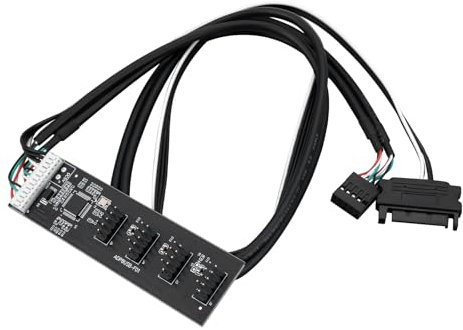 The Lord of the Tools Scheda Madre USB 9 Pin Header Maschio 1 A 4 Femmina Extender Con Cavo SATA Porte USB 2.0 Interne Splitter Per Ricevitore WiFi