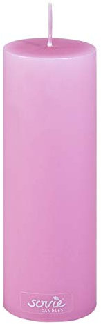 Sovie CANDLES Stumpenkerzen | Flachkopfkerze Blockkerze | Brenndauer ca. 42 Std. | Ø 50 mm x H 150 mm | 12 Stück (Violett)