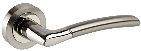Jiyo.Outdoor GG606SSK Door Handles Lever Latch On Round Rose in Duo Chrome Finish