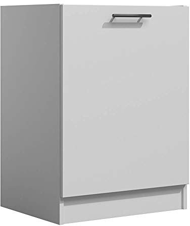 Tendencio Lila - Meuble de Cuisine Bas 60 cm 1 Porte Blanc Mate
