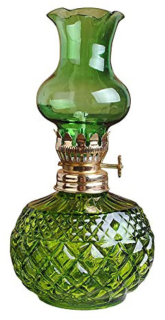 ZGGYA Klassische Petroleumlampe 18cm/7,08 Mit Klarglas Lampenschirm Verstellbarer Schalter Petroleumlampe Öllampe Große Kapazität Für Innen-Außeneinsatz, Bauernhaus, Heimtextilien