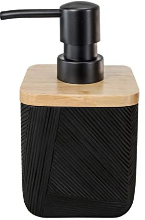 Kleine Wolke Seifenspender Crossover, Accessoires, Farbe Schwarz, Material: Polyresin, Bambus, Länge 7,8 x Breite 7,8 x Höhe 15 cm