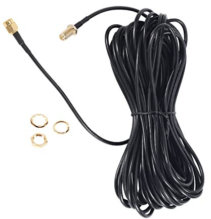 Pmandgk RP - Cable alargador de antena WiFi a hembra (10 m), color negro