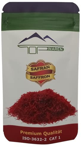 Topwaren 5g Safran Fäden, Premium 100% Reiner roter Safranfäden, Klasse 1 (Negin) - ISO 3632 - Saffron