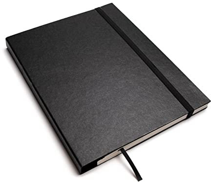 tyyp, Nachhaltiges Notizbuch A5, 100% Recyclingpapier, Innentasche, Handmade (Schwarz)