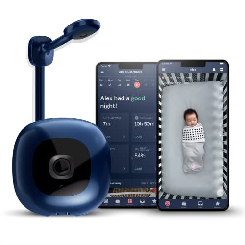 Nanit Moniteur de bébé Intelligent Pro et Support Mural – Caméra vidéo Wi-FI sécurisée 1080p, Suivi de Mouvement du Sommeil et de la Respiration sans capteur, Audio bidirectionnel, alertes sonores et