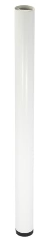 WAGNER Möbelbein/Tischbein/Möbelfuß/Systemrohr TENO - Ø 60 x 800 mm, individuell mit TENO System und QuickClick kombinierbar, Stahl pulverbeschichtet weiß, Tragkraft 50 kg - 12361201