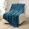 FY FIBER HOUSE Fleece Kuscheldecken, extra weiche Flauschige Decken, leichte, gemütliche Mikrofaser Sofadecke/Wolldecke für Büro, Sessel und Camping, 230x230cm, Sturmblau