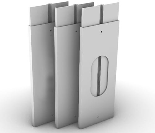 Gulrear Max 266,7 cm Schiebetür-AC-Entlüftungs-Kit mit Sicherheitsschloss und 2 Wetterabisolierungen, energiesparend, luftdicht, universal, 12,7 cm (5,0/5,9 Zoll), AC-Schlauchkupplung, tragbar