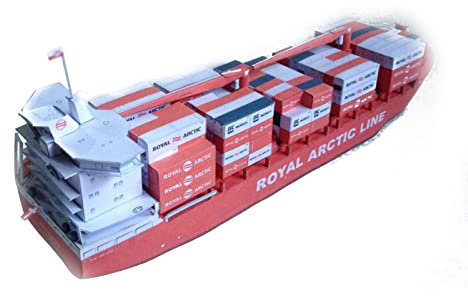 NATEFEMIN 1:400 Papierschiff-Modell Simulation Fighter Luftfahrt Militär Wissenschaft Ausstellung Modell dänisches Containerschiff Mary Arctica Ship (unmontiertes Kit) Display Modell