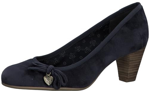 s.Oliver Damen Pumps mit Schleife mit Herzdetail, Blau (Navy), 37 EU