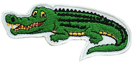 Alligator-Aufnäher, Kinderreime, bestickt, zum Aufbügeln oder Aufnähen, für Kleidung usw., 9 x 4 cm