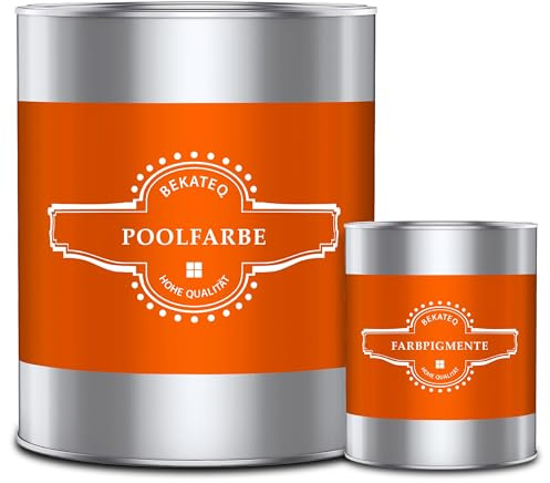 BEKATEQ Poolfarbe Enzianblau 1l Schwimmbadfarbe für Becken, Teich & Brunnen aus Beton, Mauerwerk & Putz I Chlorkautschuk Schwimmbeckenfarbe Pool Beschichtung LS-400