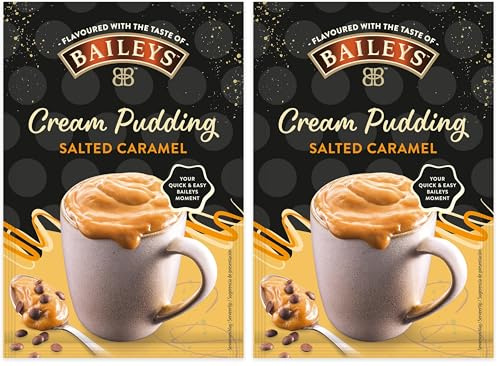 Baileys Cream Pudding Caramel, alkoholfrei, unverwechselbarer Original Baileys Geschmack, praktisches Dessert aus der Tasse ohne Kochen, 1x59g Beutel (Packung mit 2)