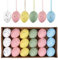 Valery Madelyn 18er Ostereier zum Aufhängen für Osterdeko,4cm Bunte künstliche Mini Ostereier für Ostern Deko,Rosa Blau Ornament für Osterkörbchen Frühlingsdeko,Ostern Geschenke Kinder