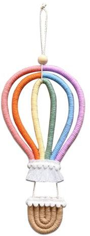 Tiardey Mongolfiera Decorazione da Appendere Ornamento da Parete Arcobaleno Decorazione da Appendere Ciondolo Casa Boho Arazzo Appeso Decorativo