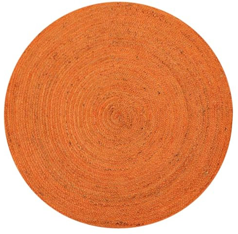 CASAVANI Kelim-Teppich, rund, rund, rund, rund, geflochtener Jute-Teppich, für drinnen und draußen, Flachgewebe, für Schlafzimmer, Nachttisch, Küche, Strand und Terrasse, Yoga-Matte