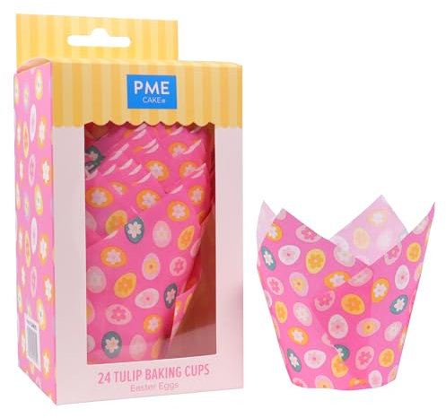 PME Pirottini a Tulipano per Muffin Pasquali - Uova di Pasqua, Set di 24