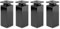 ATM® Lot de 4 Pieds de Meubles Réglables en Hauteur - Noir Mat - Pour Armoire, Commode, Canapé, Lit - Aluminium et Plastique - Profil : 40 x 40 mm