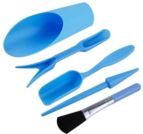 Abvsdu 5 Pcs Mini Garden Tool Set Hand Tools Succulent Tools Transplanting Tools Set Succulent Care Plastic Kit Bonsai Potting Soil Indoor for Succulent Miniature Plant Gardening for Flower Planting