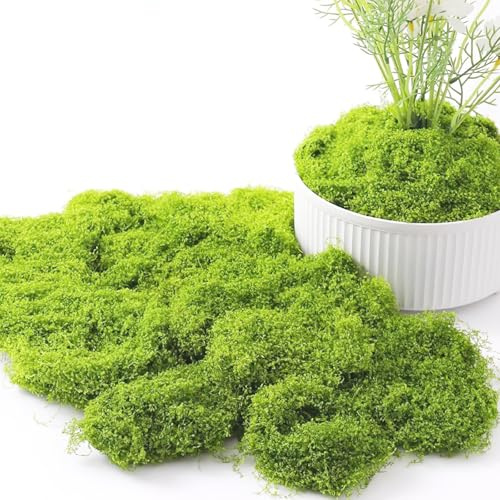 Lxoraziy 150g Mousse Artificielle Decoration, Nylon Fausse Mousse Vegetale, Mousse Stabilisée, pour Compositions Florales, Travaux Manuels, Vert Clair