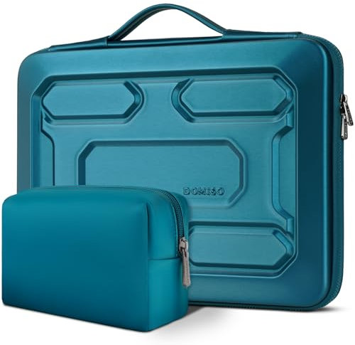 DOMISO 15,6 Pollici Custodia per Laptop da con Manico Custodia Protettiva in Eva Impermeabile Antiurto per 15.6 Yoga 720/Legion 5 Gen 6/IdeaPad 310 320 ThinkPad T570/HP Envy 15, Turchese