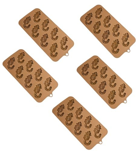 Set di 5 stampi per cioccolatini natalizi resistenti alle alte temperature in silicone per torte e biscotti