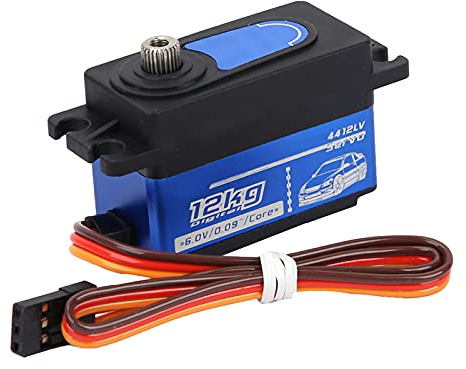 POENVFPO Servo Numérique 12KG, Grand Engrenage Métallique de Torsion, Servo Numérique télécommandé pour Camping-Car, pour Avion 1/10 RC, Voiture, Bateau, etc.