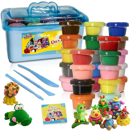 Czen Air Dry Modelling Clay kit – 24 Colors Clay with Tools | Molding Magic Clay for Kids, Ultra Soft Clay, Non Toxic & Non Sticky Toys Gifts for Age 3 Year +