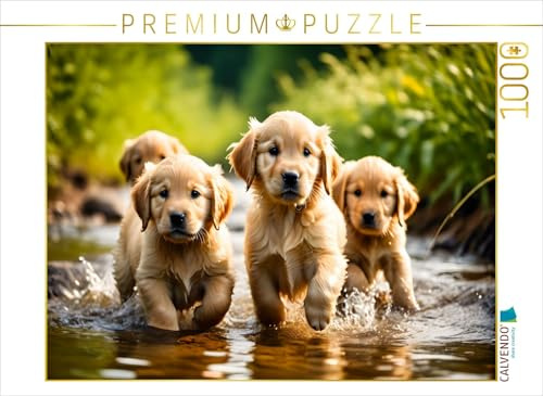 CALVENDO Puzzle Golden Retriever Welpen | 1000 Teile Lege-Größe 64 x 48 cm Foto-Puzzle für glückliche Stunden