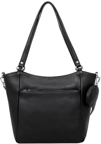 Marc Peter Camile Handtasche Damen I Damenhandtasche aus Nappaleder I Vintage Umhängetasche I Schultertasche Schwarz