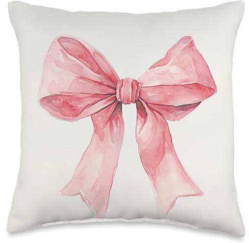 Dekorative Kissenbezüge für Mädchenzimmer Rosa Schleife Ästhetische Kissenbezüge Pfirsichhaut Stoffe Kissenbezüge Raumdekoration Adrette Geschenke für Frauen und Mädchen 45 x 45 cm