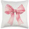 Dekorative Kissenbezüge für Mädchenzimmer Rosa Schleife Ästhetische Kissenbezüge Pfirsichhaut Stoffe Kissenbezüge Raumdekoration Adrette Geschenke für Frauen und Mädchen 45 x 45 cm