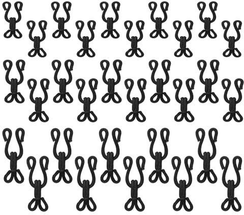 BOXOB 30pz Ganci e Occhielli per Cucire, Neri Ganci per Cucire Coperti e Chiusura ad Occhielli 3 Dimensioni Ganci e Occhielli in Pelliccia per Maglioni Cappotti Giacche Pantaloni