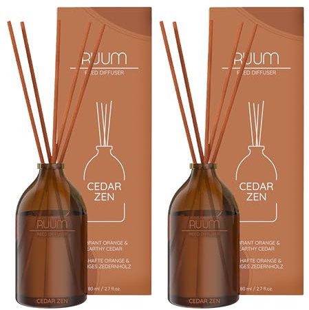 RUUM Duftvase Cedar Zen (2er Pack) 80ml - Edler Raumduft In Glasvase