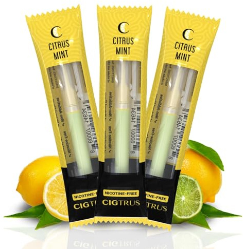 Cigtrus Tobacco-Free, Nicotine-Free Smokeless Air Inhaler - Non-Electric | Oral Fixation Relief Aid | Habit Replacing Breathing Stick 3 Pack (Yellow)