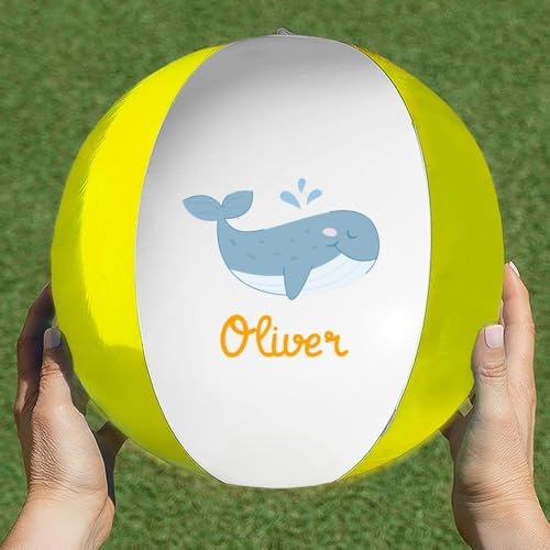 Wanapix | Personalisierter Strandball | Aufblasbarer Strandball mit Ihrem Foto oder Text | Zweifarbiges Design | PVC Auswahl | Für Strand oder Pool