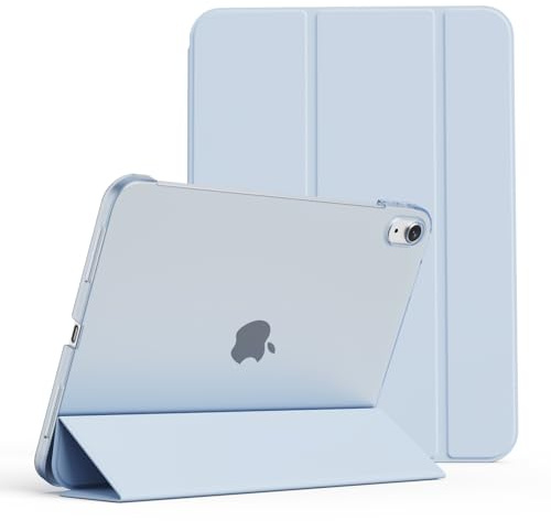 KVTVOU Clear Case for iPad 11th Gen 2025 / iPad 10th Gen 2022, Sky Blue | Hard PC Transparent Back, Slim Protective Case, Tri-fold Stand Cover for iPad A16 11/10 Gen, Auto Sleep/Wake