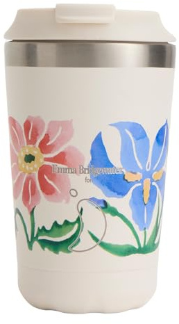 Chilly's Original Coffee Cup - Thermal Travel Mug - 340ml - Spring Flowers | Cold & Hot Drinks, Reusable Cups with Lids, Double Walled Vacuum, Insulated Mug , Stainless Steel