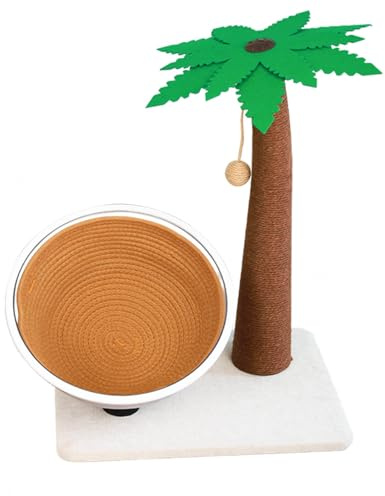 Cat Tree Leaves with Interactive Hanging Ball 3 in 1, 24 Inches Cat Tree for Kittens with Reinforced Stable Base for Cats Climbing,Play and Rest