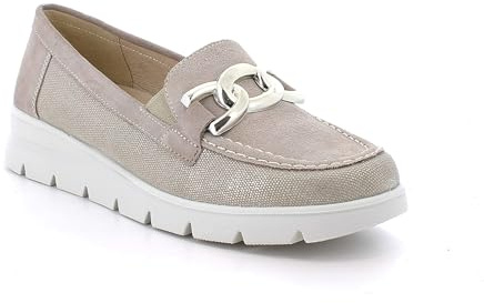 ENVAL SOFT 1250022 Damen-Mokassin mit Keilabsatz, beige, 40 EU