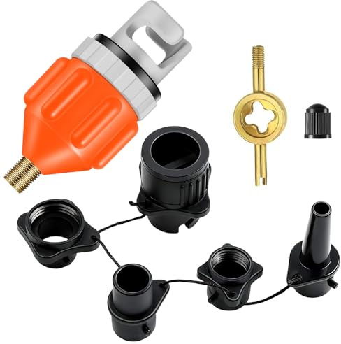 Adaptateur Gonflage Paddle Embout Gonfleur Paddle Adaptateur Paddle pour Compresseur avec 4 Buses Adaptateurs Pompe pour Planche Surf, Planches Pagaie, Kayaks, Lits Gonflables