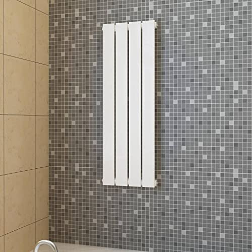 Ziaphsol Radiateur à panneau blanc, 311 x 900 mm, 350 W, 4 colonnes, radiateur à tube plat avec raccord 1 2, pour chauffage central, montage mural, chaleur de chauffage dans le salon