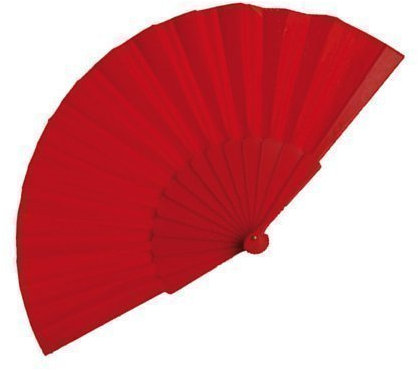 eBuyGB Folding Handheld Pretty Hand Fan Wedding Party Accessory Pocket Sized Fan For Wedding Gift, Party Favors, DIY Decoration, Summer Holidays, Home Décor, Red