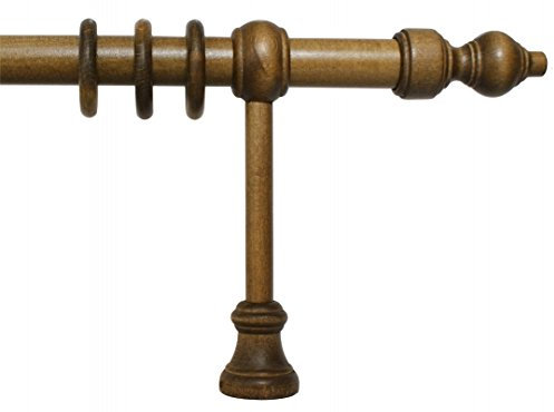 iso-design Holz Vorhangstange Filigrano mit 28 mm Durchmesser in Eiche rustikal, viele Größen, 120 cm