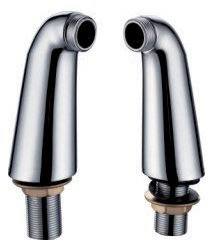 Pair Of New 140mm (14 cm) Tall Stems Chrome Elbow Pillar Adapter Legs For A Bath Mixer Tap