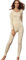 Liang Rou women's U-cut stretch thin underwear set, leggings and long-sleeved shirt - Beige - Medium